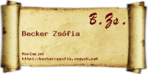 Becker Zsófia névjegykártya