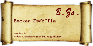 Becker Zsófia névjegykártya